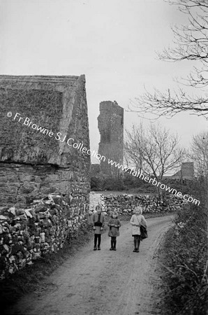 AT HAGS CASTLE CHILDREN ON ROAD